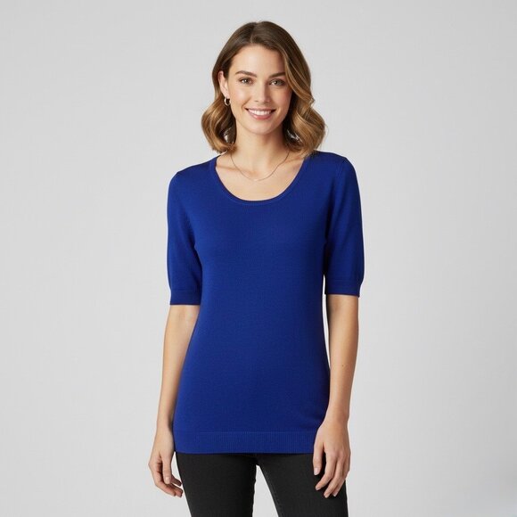 GAP Sweaters - GAP Cobalt Blue Knit Short Sleeve Sweater Top • Preppy Classic Minimalist Mod S
